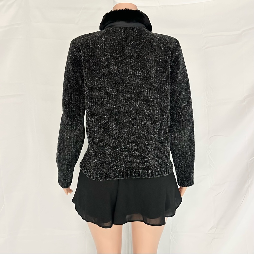 Vintage Basic Editions Navy Jacket with Faux Fur … - image 3